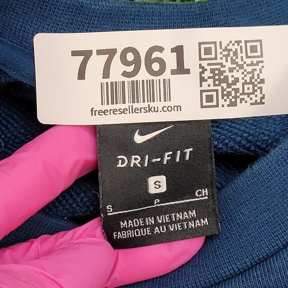 NIKE Cropped Sweatshirt Womens Large 20x17 Blue Dri-Fit - Picture 7 of 13